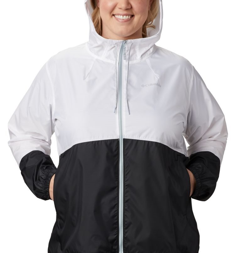Women's Columbia Flash Forward Windbreaker Jackets White / Black | Plus Size CA-K4105